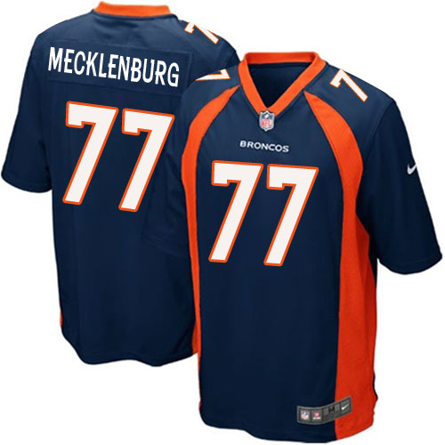 Men's Game Karl Mecklenburg Nike Jersey Navy Blue Alternate - #77 NFL Denver Broncos